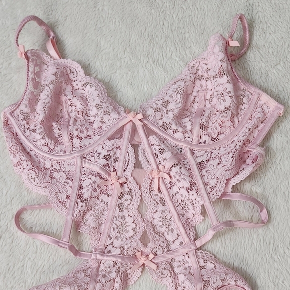 New!For Love and Lemons  Creamsicle Lace Teddy Bodysuit - Picture 5 of 12